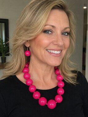 Chunky Bubble Beaded Necklace Set